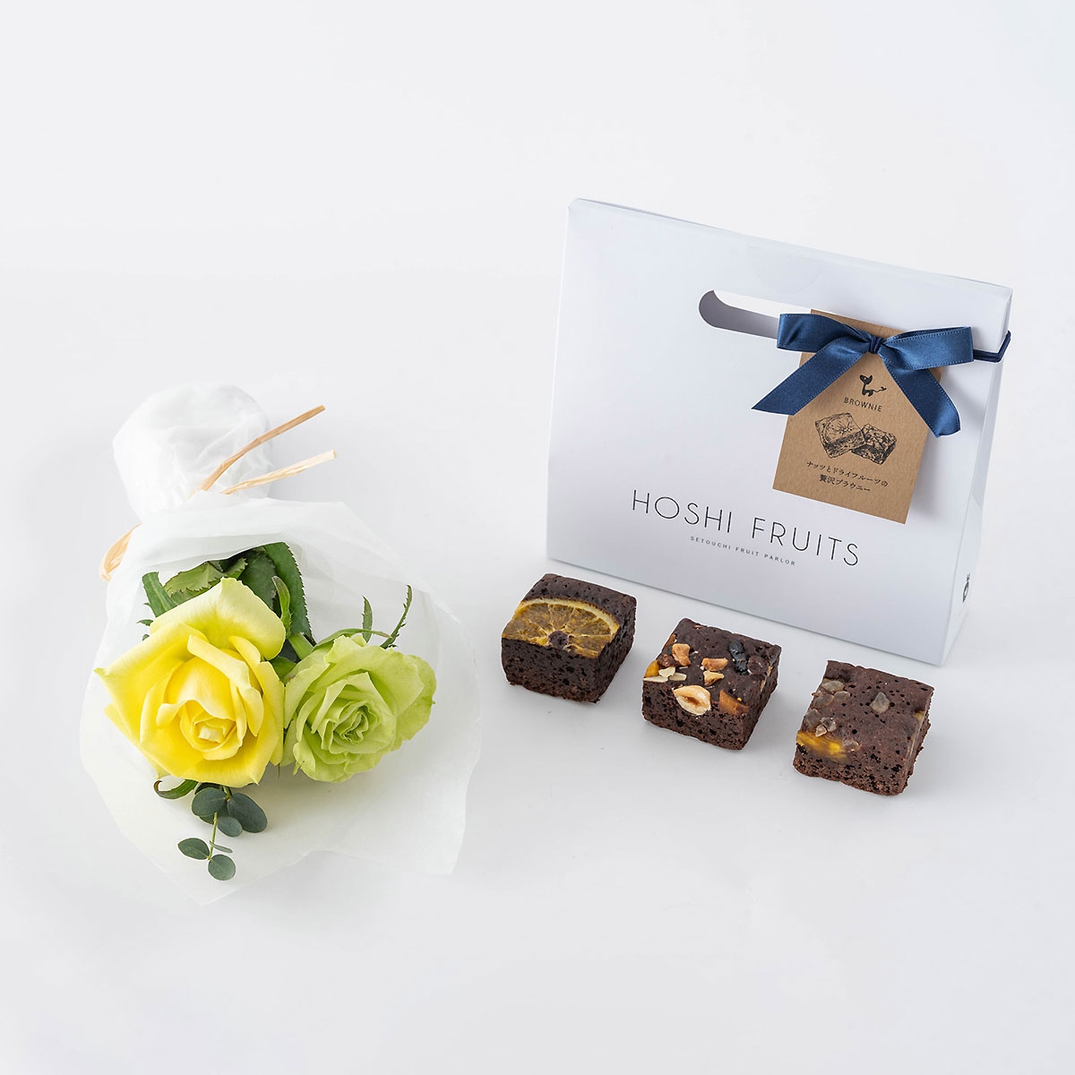 ホシファーム 薔薇のミニブーケ パッション2本＆ホシフルーツ贅沢