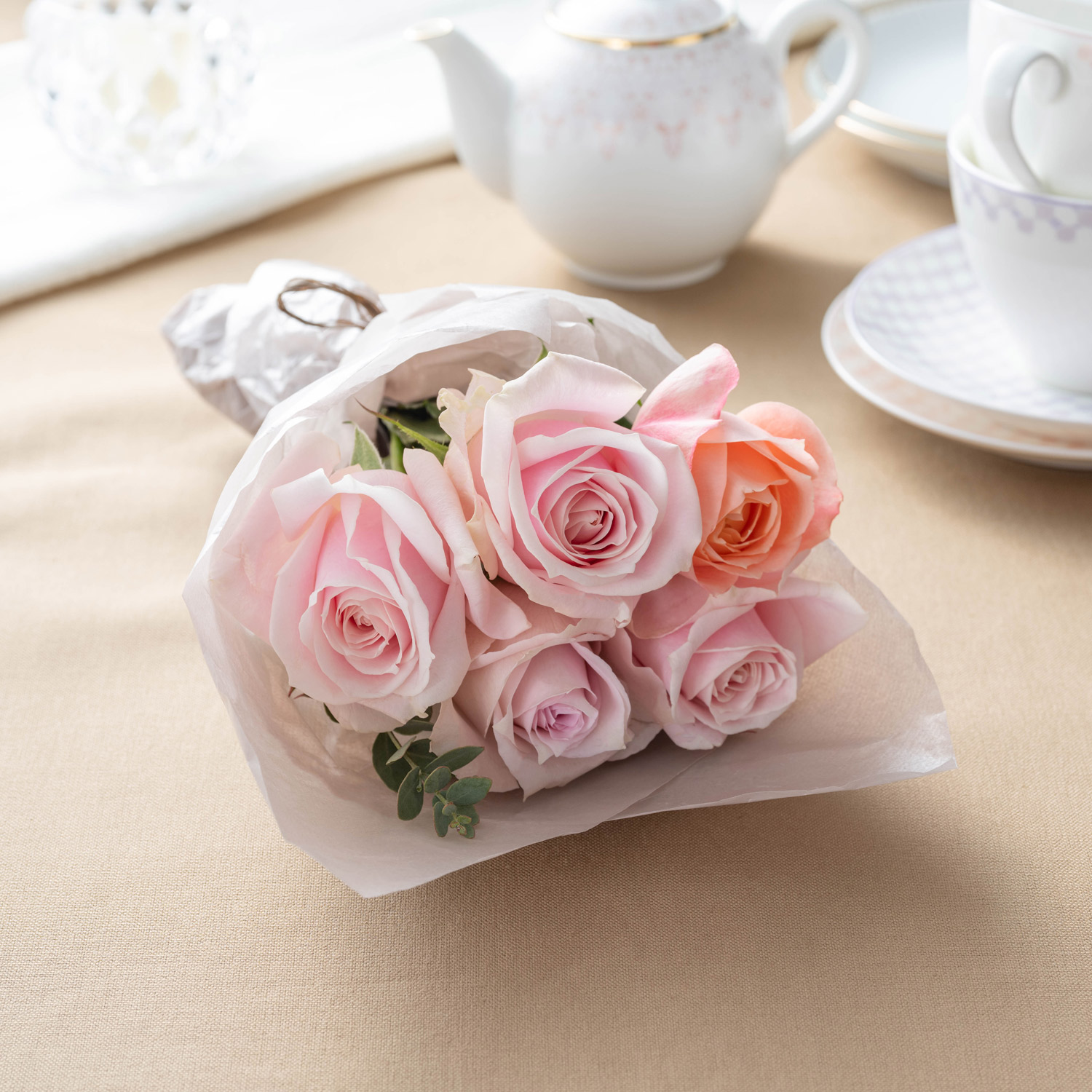 ホシファーム プチギフトシリーズ 摘みたて薔薇のブーケ カラフル5本