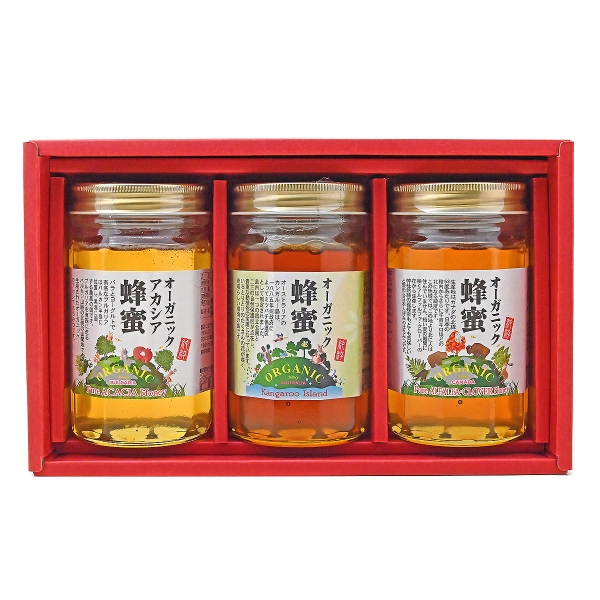 藤井養蜂場 オーガニックはちみつ450g×3種セット | シブヤフード