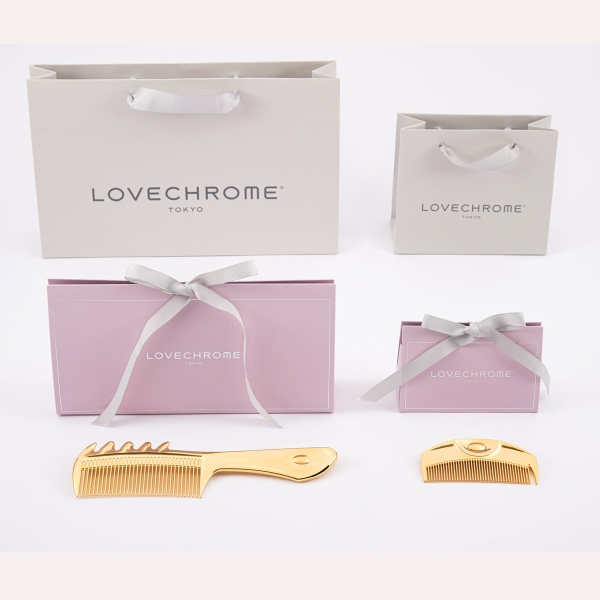 LOVECHROME ヘアブラシ 収納袋付き ラブクロム GIFTラッピングM （BOX・ショッパー） | シブヤ