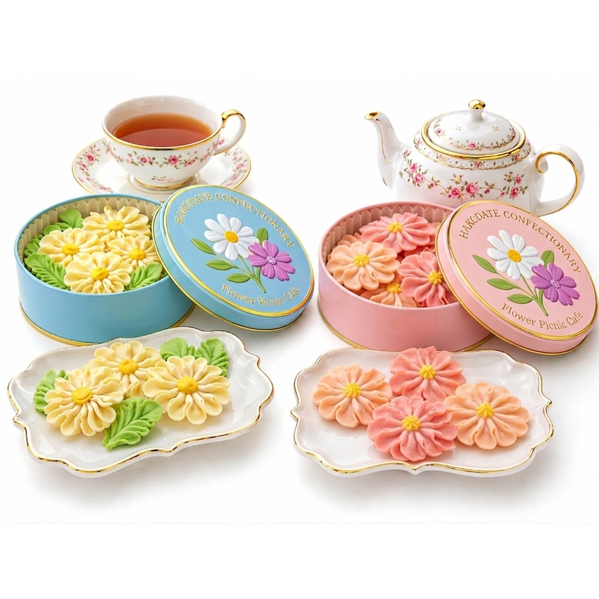 Flower Picnic Cafe（フラワーピクニックカフェ） お花のぼうろ2缶