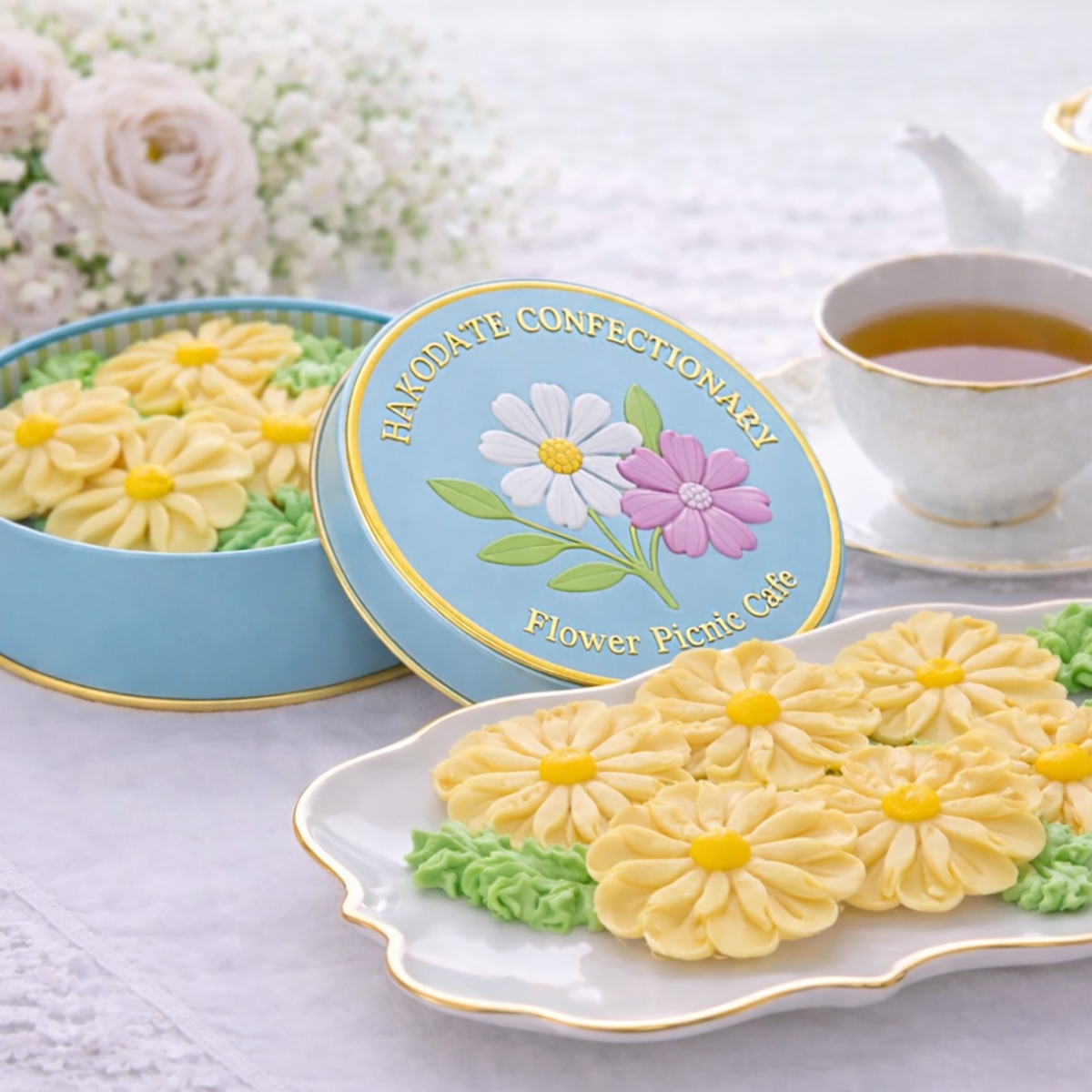 Flower Picnic Cafe（フラワーピクニックカフェ） お花のぼうろ2缶