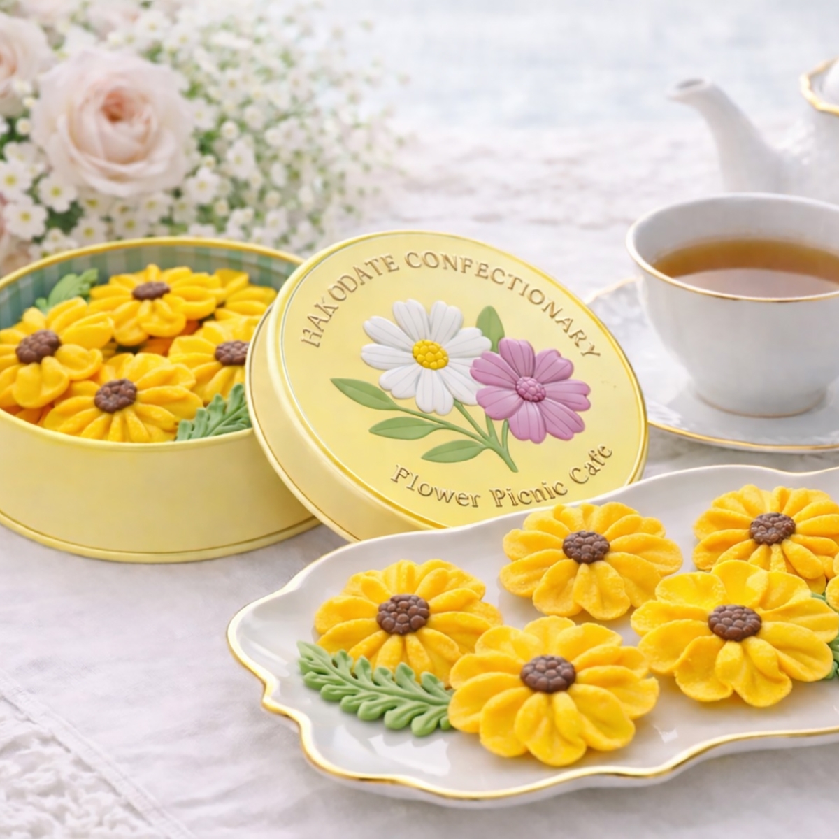 Flower Picnic Cafe（フラワーピクニックカフェ） お花のぼうろ2缶