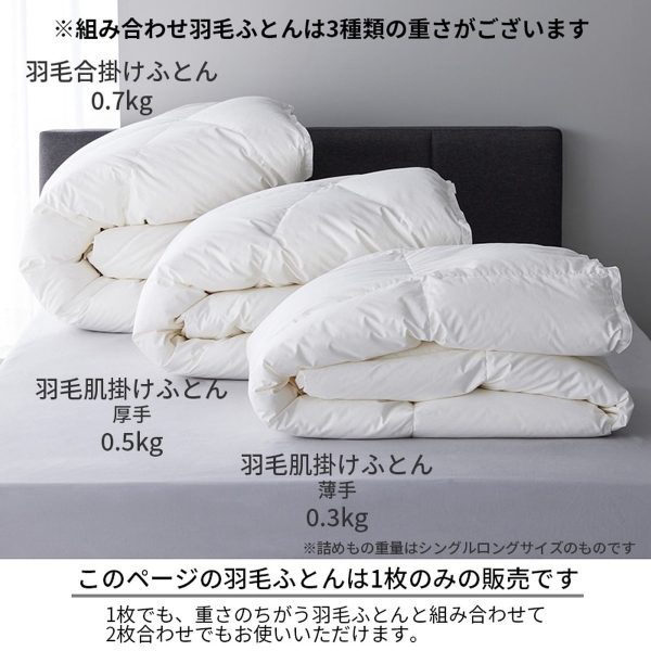 西川 羽毛肌掛けふとん（0.3kg） KE04109034700（ホワイト） | 東急