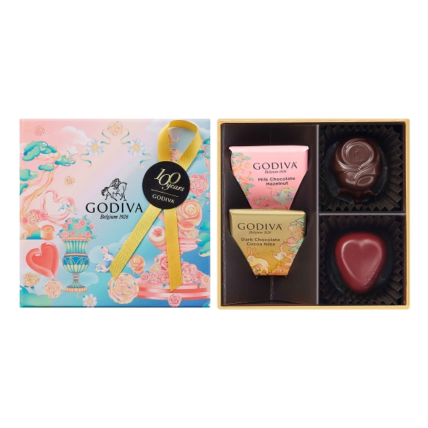 ≪ゴディバ≫チョコレートローズ アソートメント 4粒入